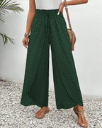 Women’s Geometric Palazzo Pants - High Waist Wide Leg Trousers - Sapphira