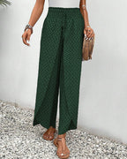 Women’s Geometric Palazzo Pants - High Waist Wide Leg Trousers - Sapphira
