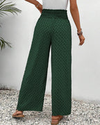 Women’s Geometric Palazzo Pants - High Waist Wide Leg Trousers - Sapphira