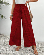 Women’s Geometric Palazzo Pants - High Waist Wide Leg Trousers - Sapphira
