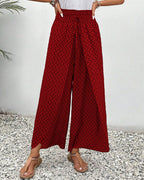 Women’s Geometric Palazzo Pants - High Waist Wide Leg Trousers - Sapphira