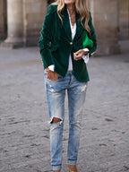 Women’s Classic Blazer – One-Button Tailored Fit - Sabina