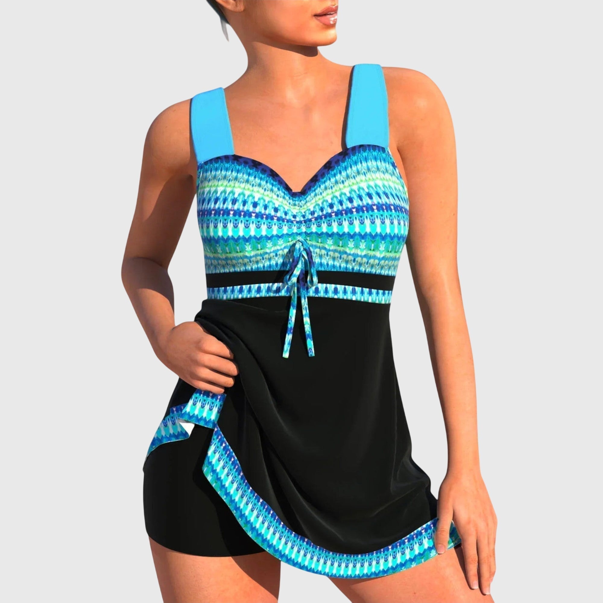 Women’s Tankini Set – Printed Two Piece Swimwear – Brooklyn