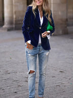Women’s Classic Blazer – One-Button Tailored Fit - Sabina