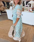 Tallulah | Printed V-Neck Midi Dress
