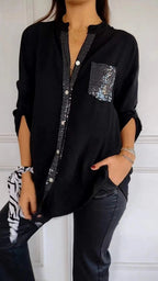 Women’s Sequin Blouse – Statement Party Blouse – Nicole