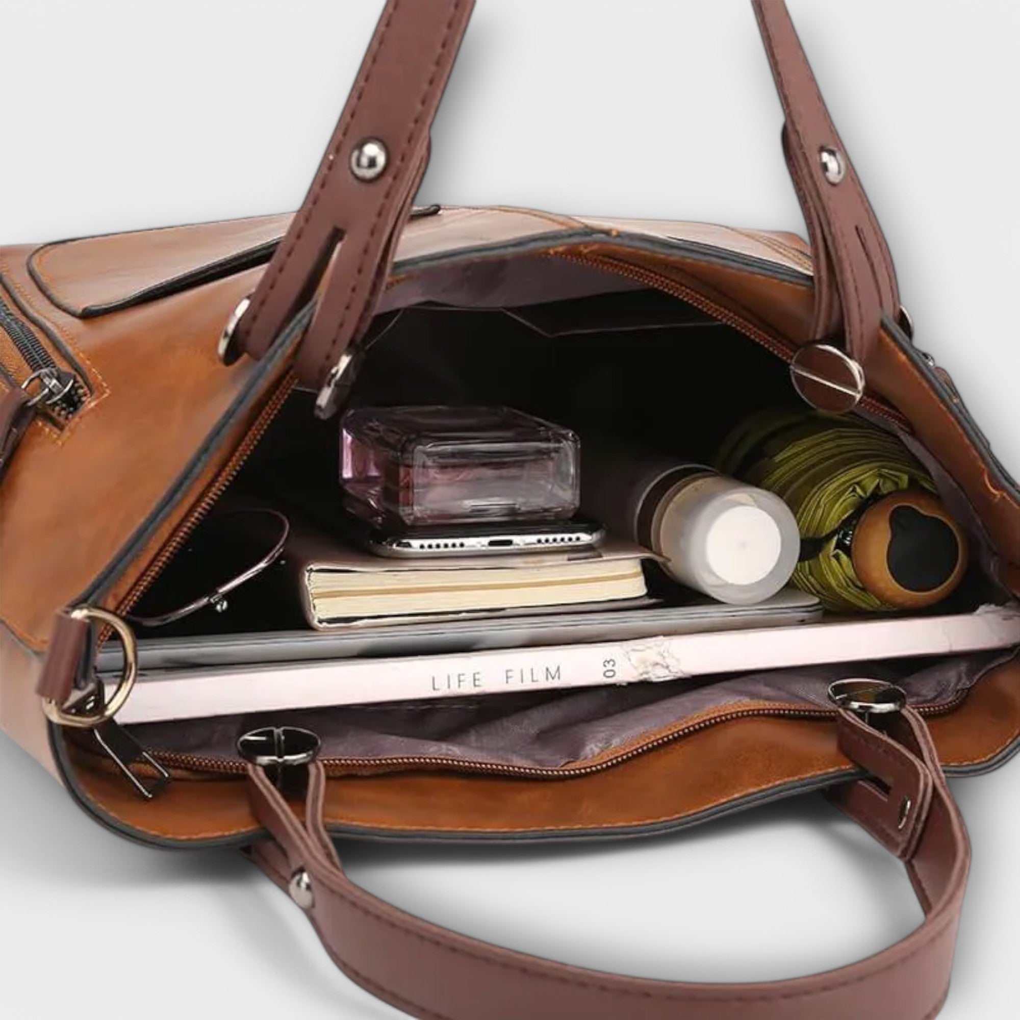 Women’s Elegant Leather Tote Bag - Large Capacity Everyday Bag - Lora