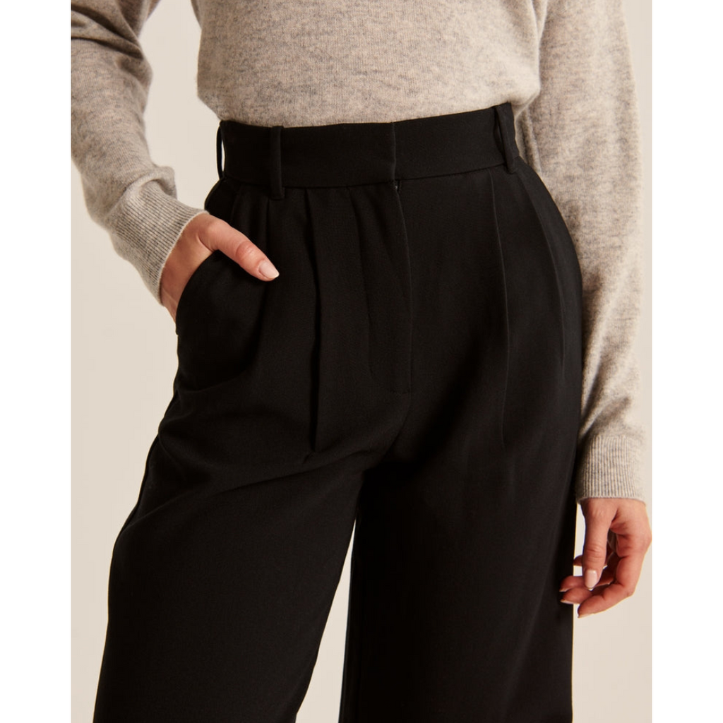Women’s Pleated Wide Leg Pants - Relaxed Fit Tailored Trousers