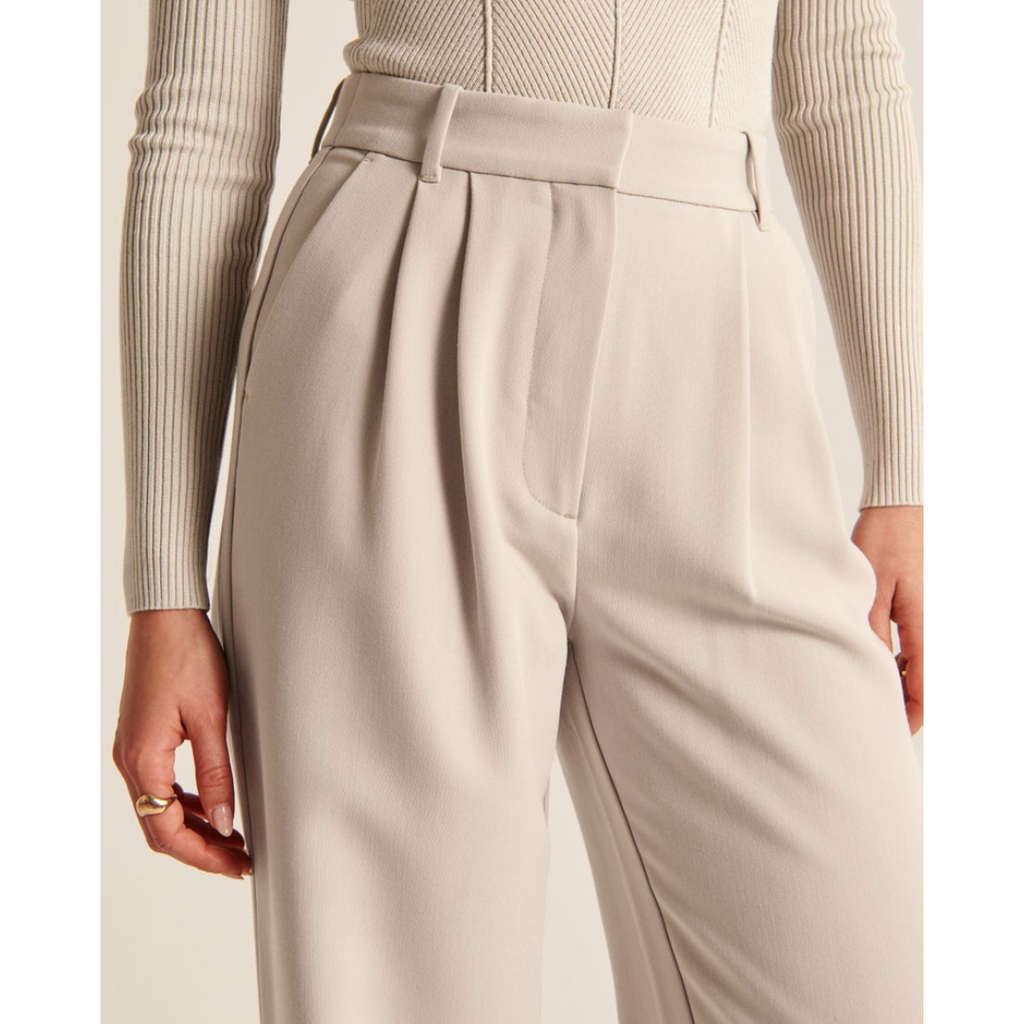 Women’s Pleated Wide Leg Pants - Relaxed Fit Tailored Trousers
