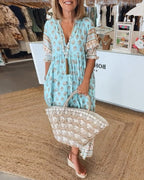 Tallulah | Printed V-Neck Midi Dress