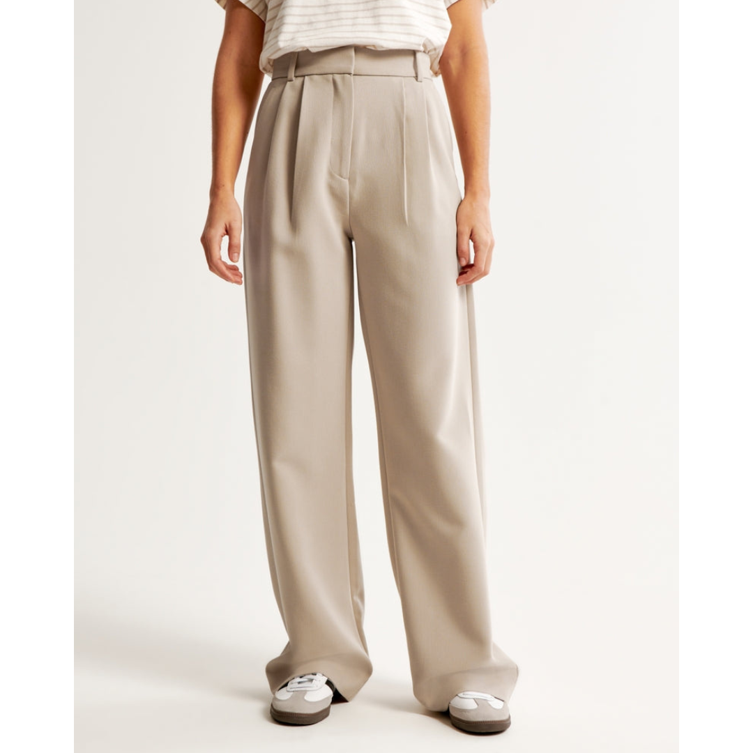 Women’s Pleated Wide Leg Pants - Relaxed Fit Tailored Trousers