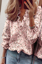 Women’s V-Neck Blouse – Ruffle Detail Elegant Blouse – Chloe