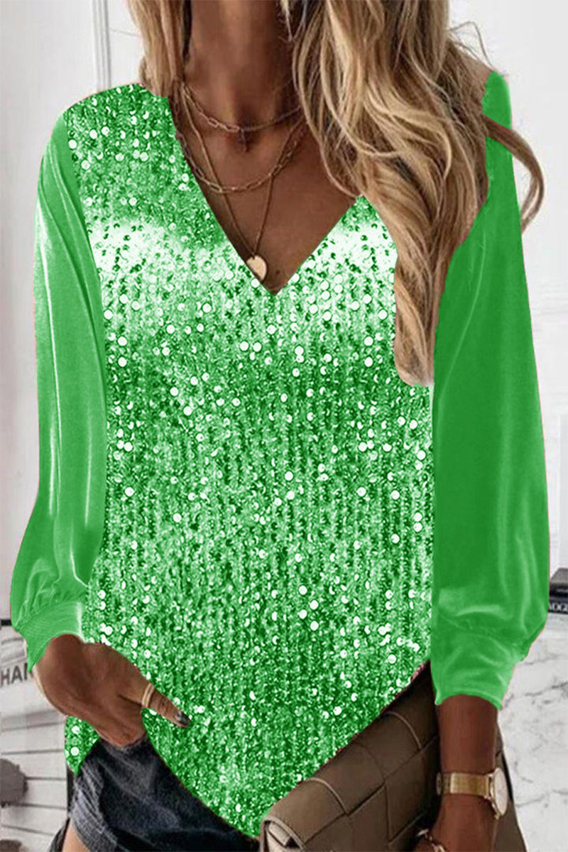 Women’s Glitter Blouse – Subtle Sparkle Party Blouse – Scarlett