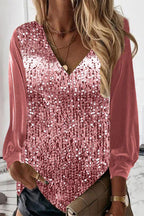 Women’s Glitter Blouse – Subtle Sparkle Party Blouse – Scarlett
