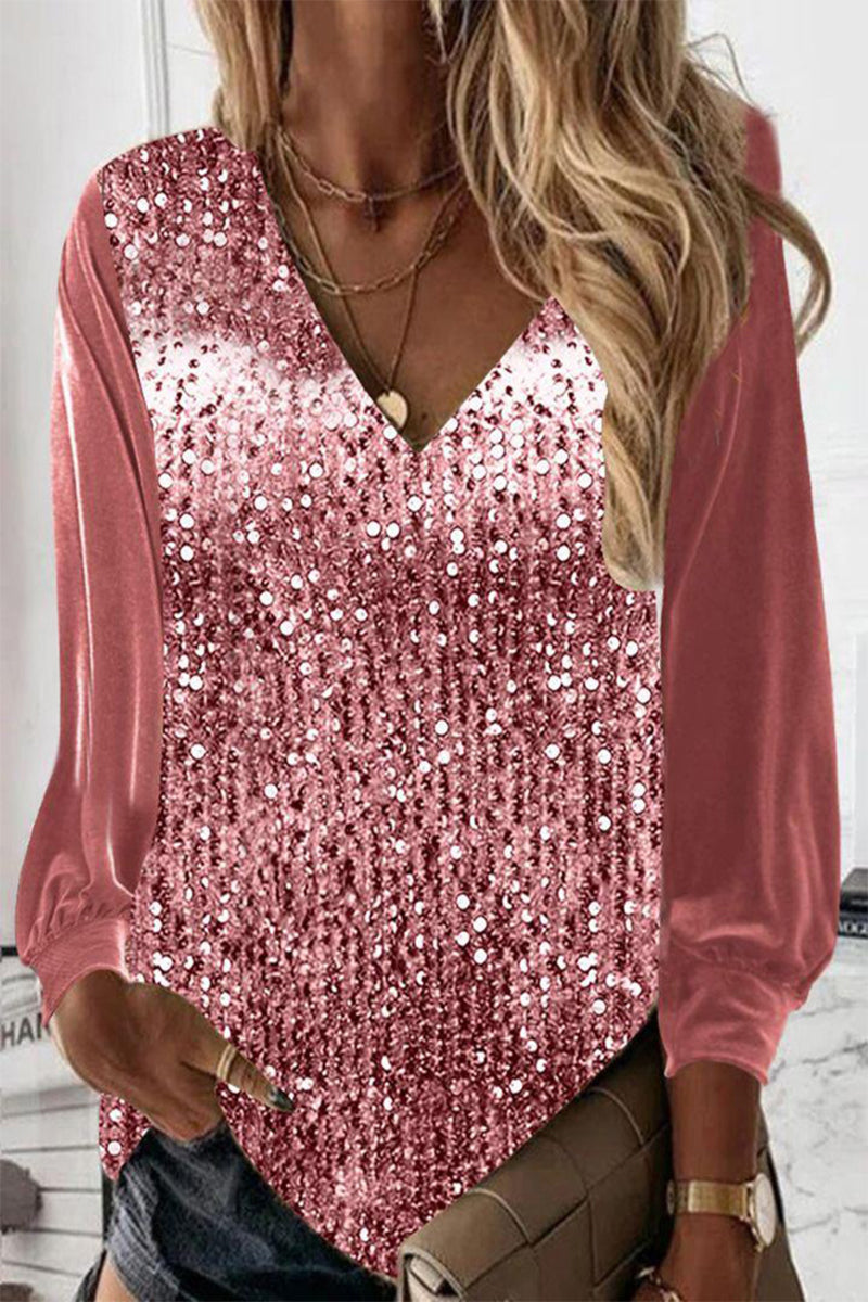 Women’s Glitter Blouse – Subtle Sparkle Party Blouse – Scarlett