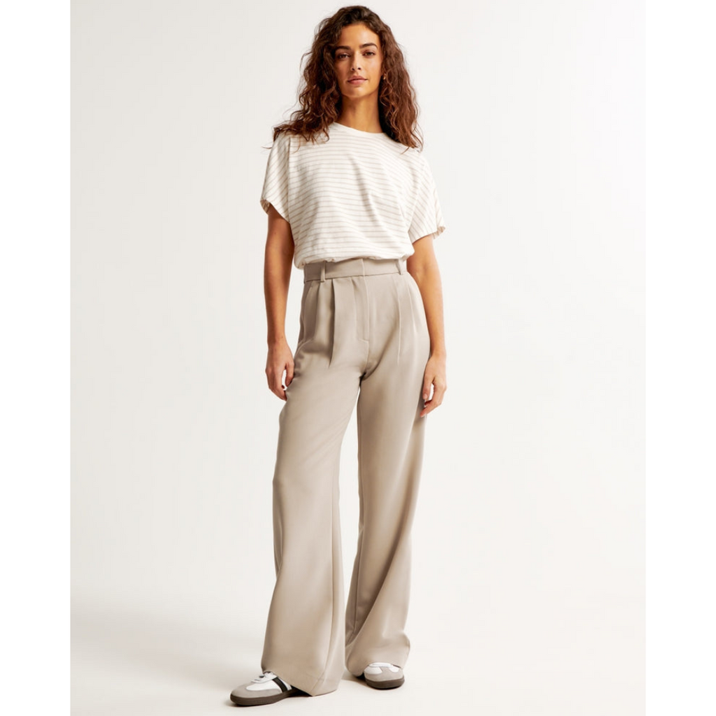 Women’s Pleated Wide Leg Pants - Relaxed Fit Tailored Trousers