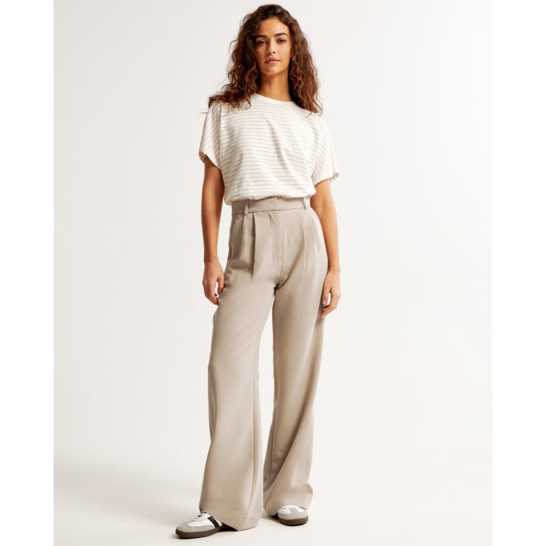 Women’s Pleated Wide Leg Pants - Relaxed Fit Tailored Trousers
