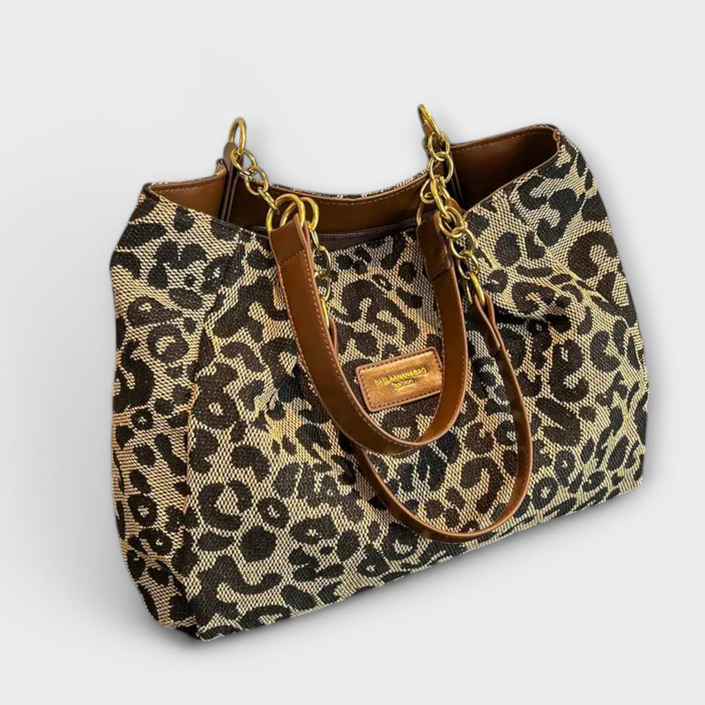 Women’s Leopard Tote Bag - Canvas Large Capacity Shopper - Olivia