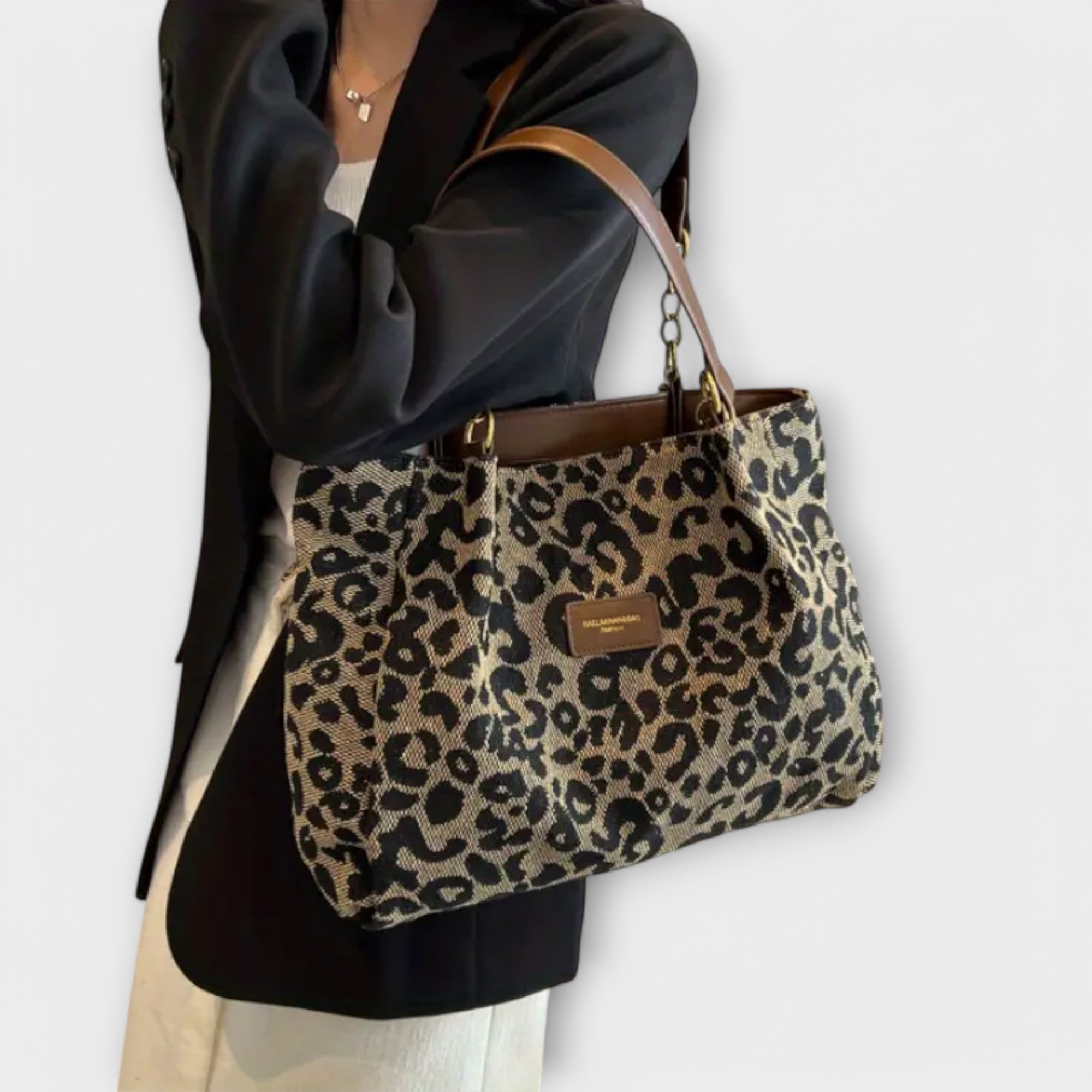 Women’s Leopard Tote Bag - Canvas Large Capacity Shopper - Olivia