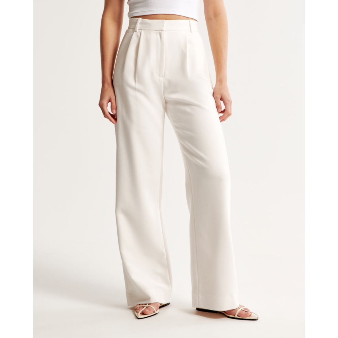 Women’s Pleated Wide Leg Pants - Relaxed Fit Tailored Trousers