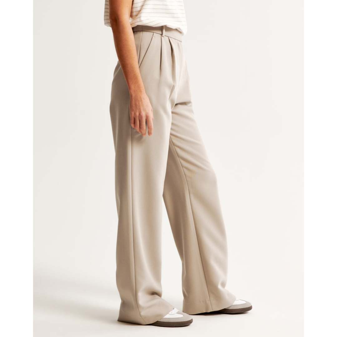 Women’s Pleated Wide Leg Pants - Relaxed Fit Tailored Trousers