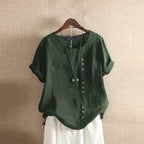 Women’s Button Blouse – Short Sleeve Casual Blouse – Gerlina