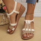 Women’s Crystal Braided Sandals - Elegant Sparkle Style - Elara