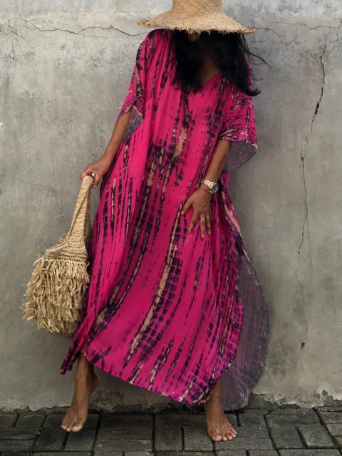 Women’s Caftan Maxi Dress - Boho Flowing Summer Dress - Janne