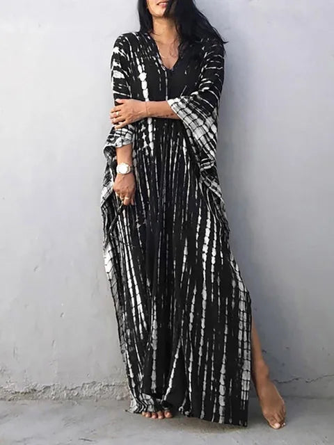 Women’s Caftan Maxi Dress - Boho Flowing Summer Dress - Janne