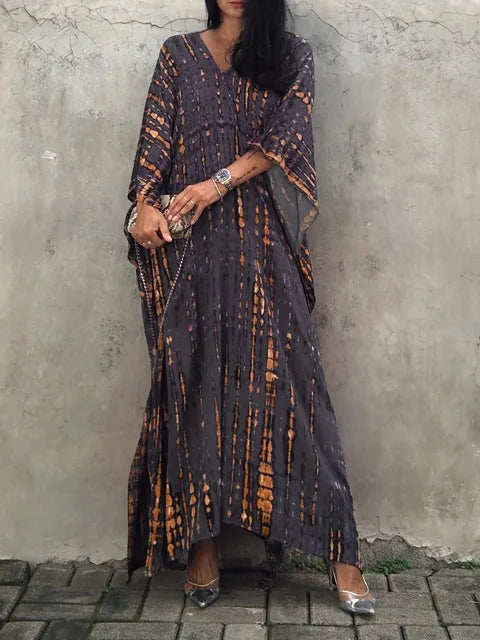 Women’s Caftan Maxi Dress - Boho Flowing Summer Dress - Janne