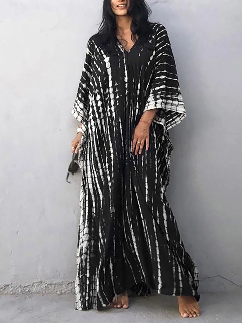 Women’s Caftan Maxi Dress - Boho Flowing Summer Dress - Janne