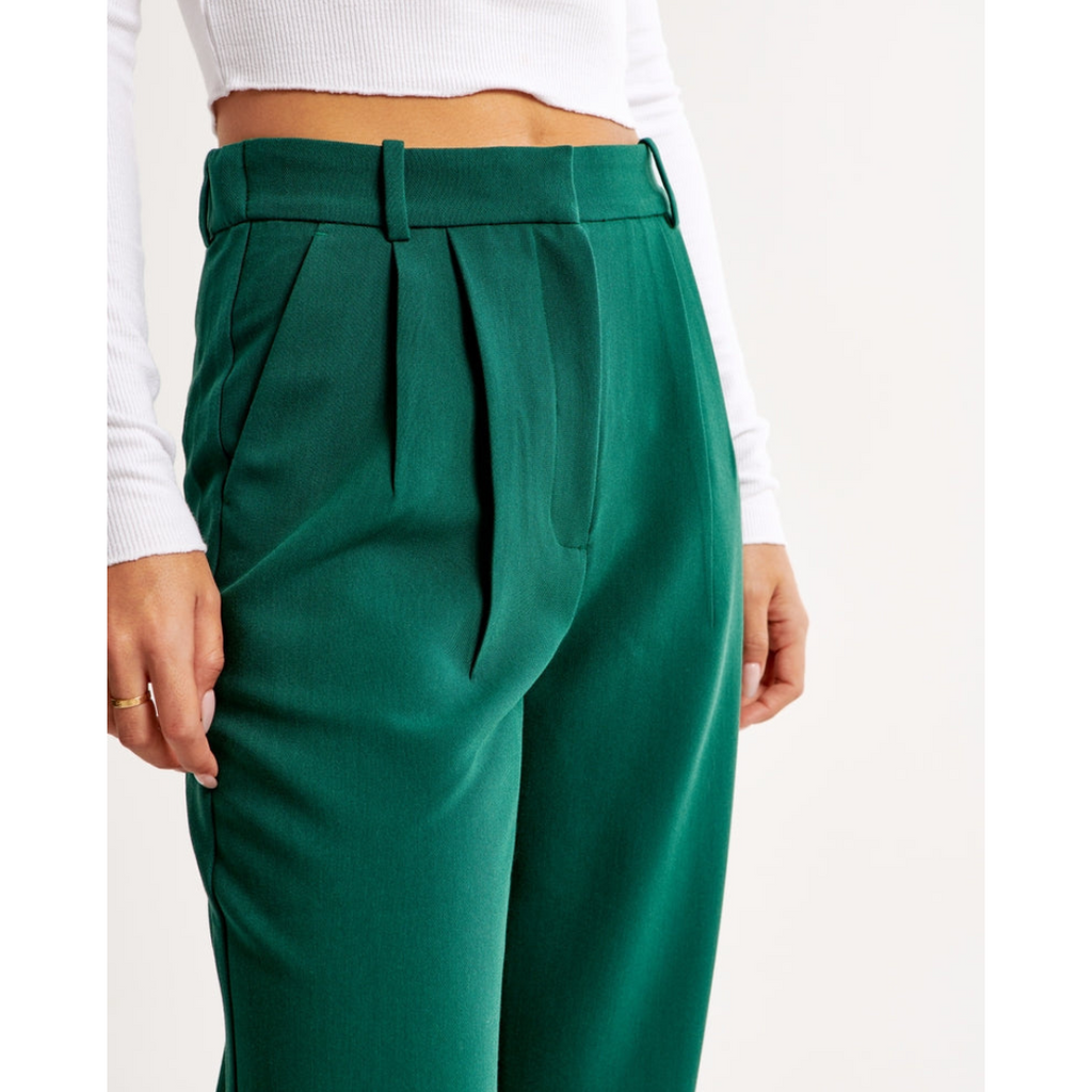 Women’s Pleated Wide Leg Pants - Relaxed Fit Tailored Trousers