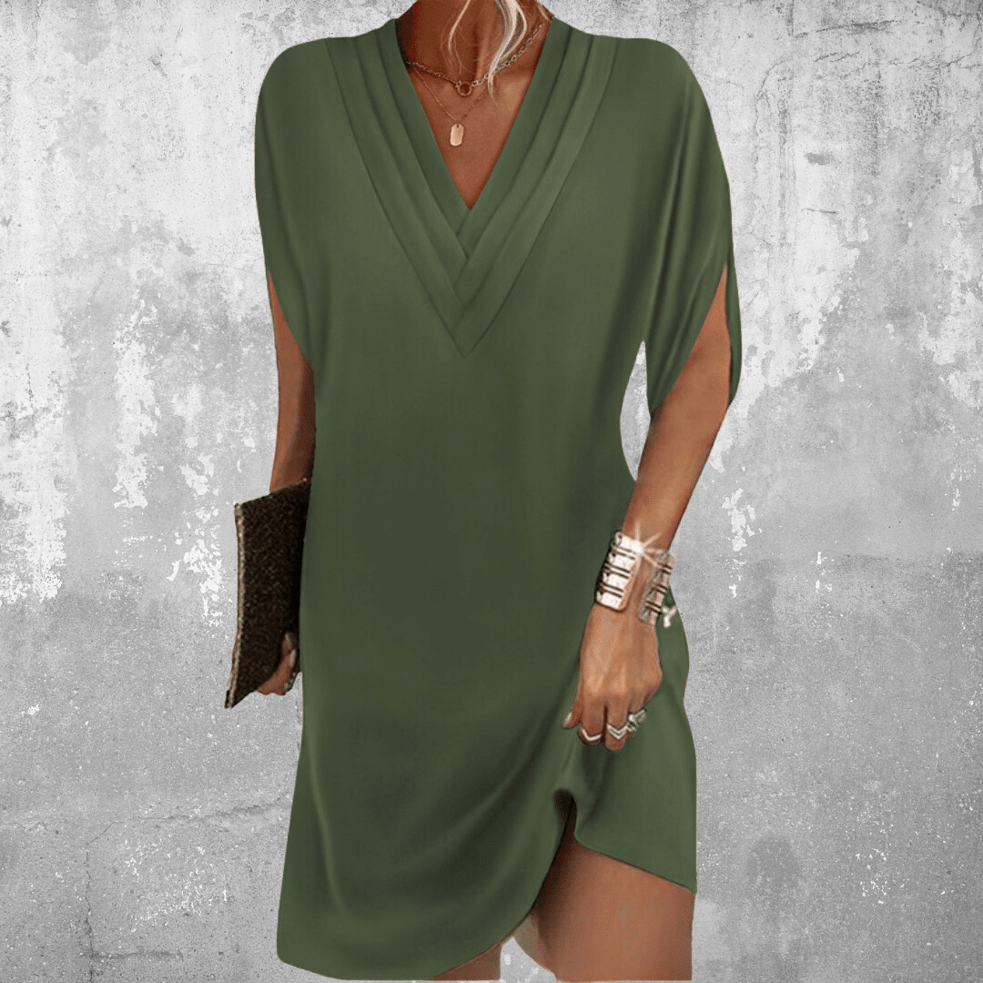 Women’s V-Neck Dress - Draped Tummy-Smoothing Occasion Dress - Brooke