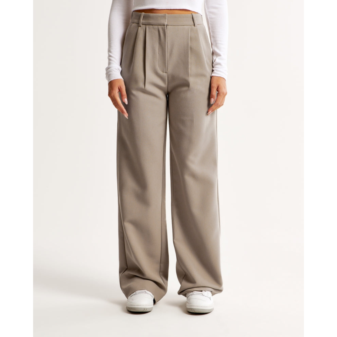 Women’s Pleated Wide Leg Pants - Relaxed Fit Tailored Trousers