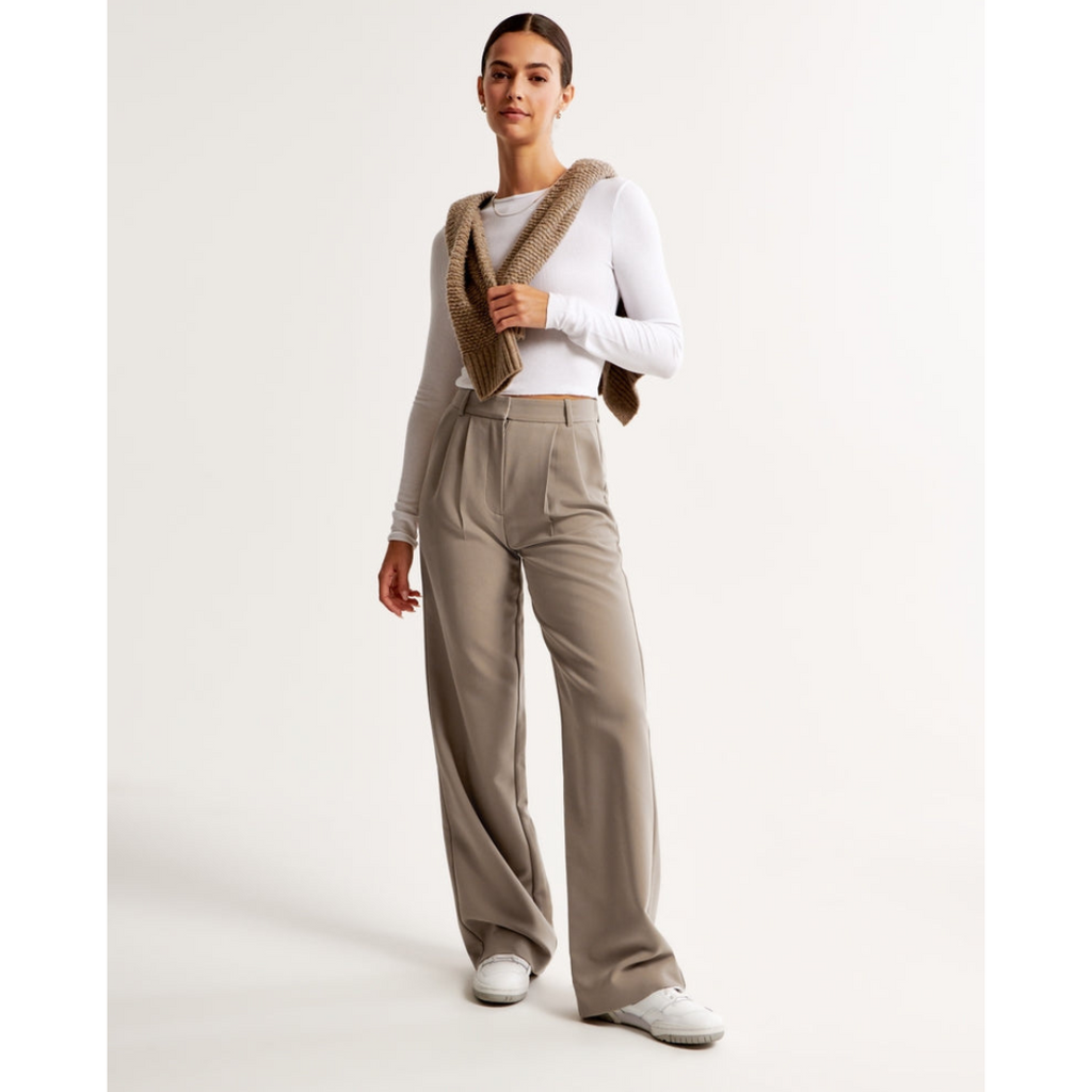Women’s Pleated Wide Leg Pants - Relaxed Fit Tailored Trousers