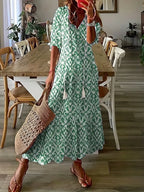Charm | Ruffle V-Neck Boho Dress