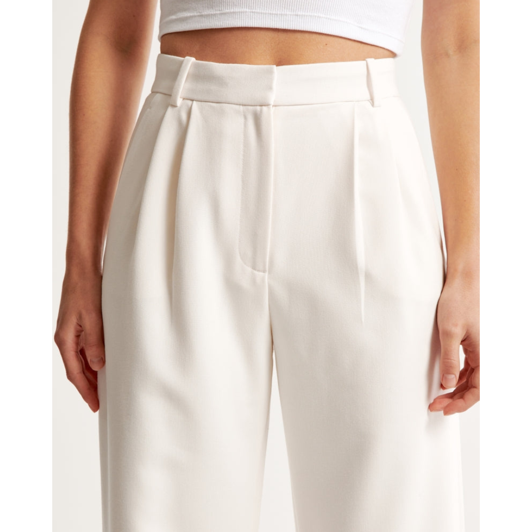 Women’s Pleated Wide Leg Pants - Relaxed Fit Tailored Trousers