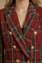 Women’s Checked Blazer – Double-Breasted Tailored Jacket - Sandra
