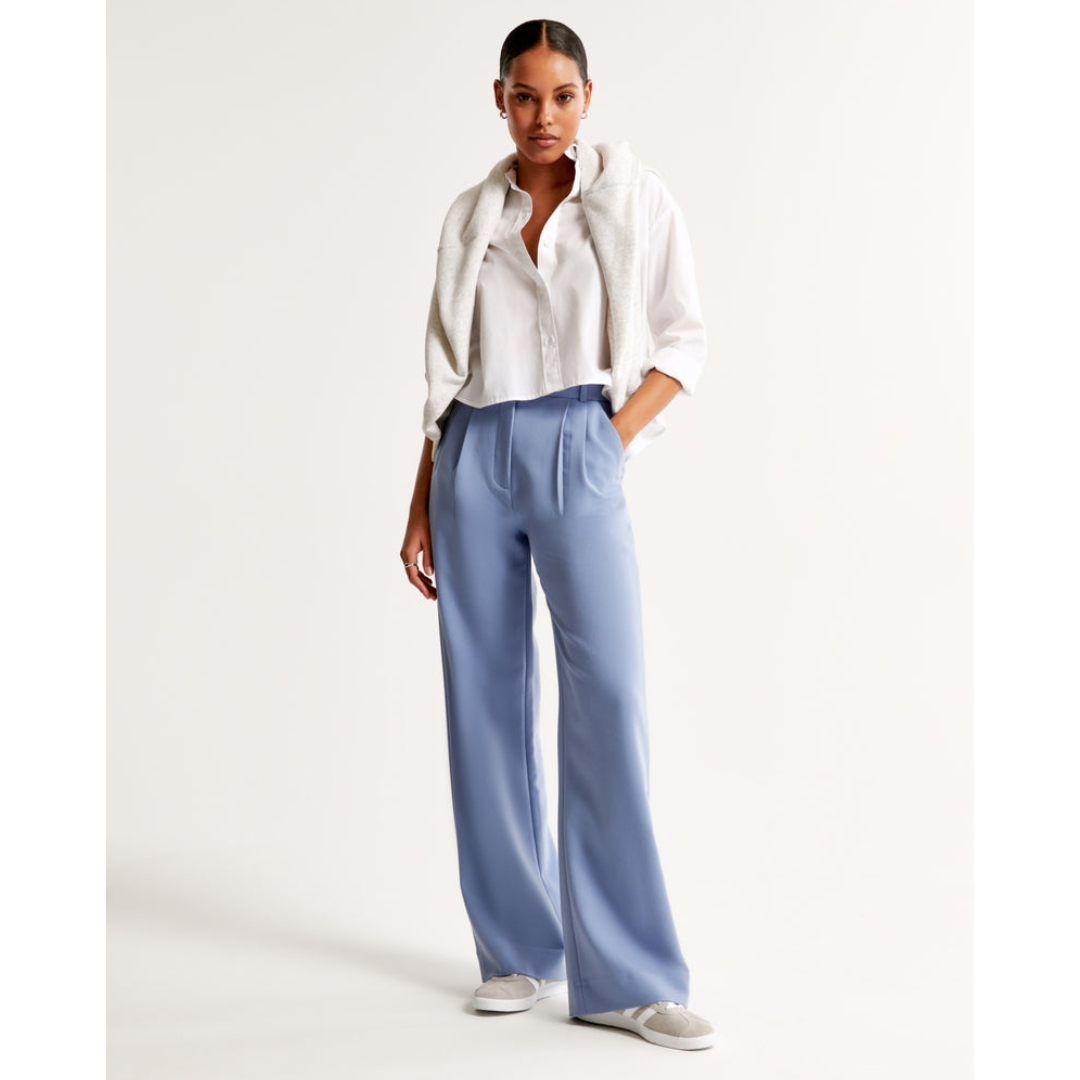 Women’s Pleated Wide Leg Pants - Relaxed Fit Tailored Trousers