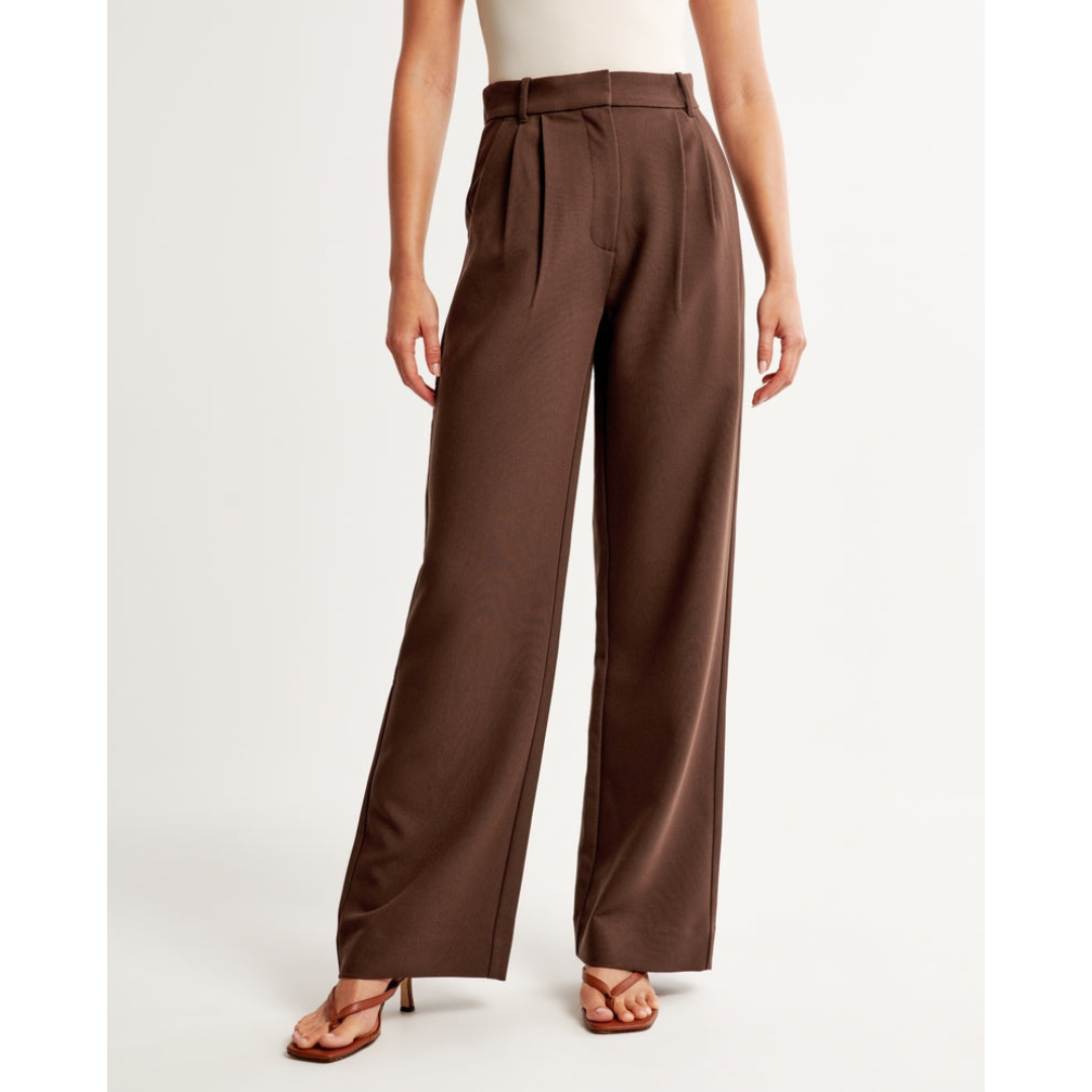 Women’s Pleated Wide Leg Pants - Relaxed Fit Tailored Trousers