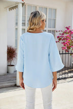 Women’s V-Neck Blouse – Statement Casual Blouse – Sophie