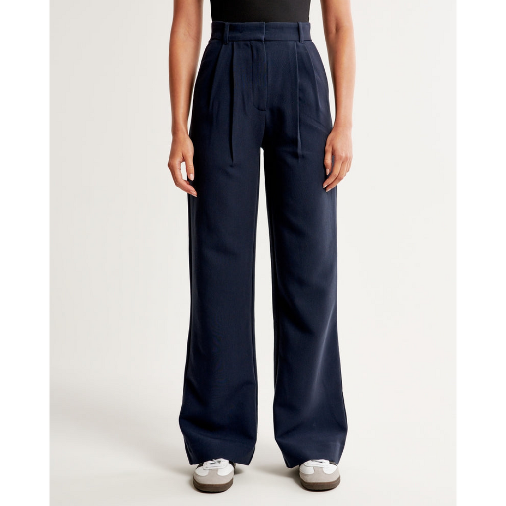 Women’s Pleated Wide Leg Pants - Relaxed Fit Tailored Trousers