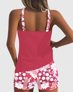 Women’s Tankini Swimsuit – Floral Print Two Piece Swimwear – Chloe