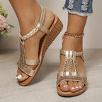 Women’s Crystal Braided Sandals - Elegant Sparkle Style - Elara