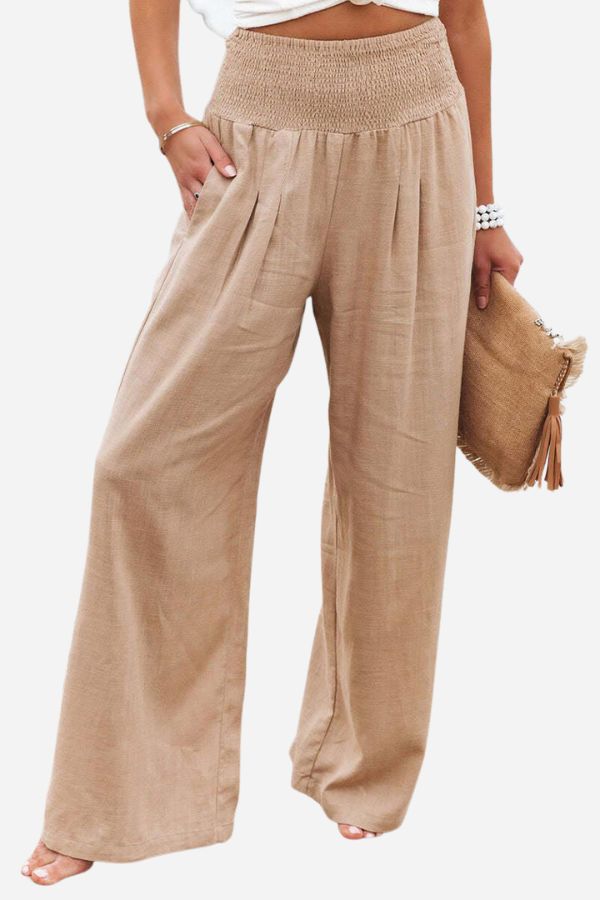Women’s High Waist Palazzo Pants - Wide Leg Flowing Trousers - Angela