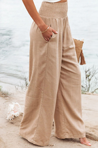 Women’s High Waist Palazzo Pants - Wide Leg Flowing Trousers - Angela