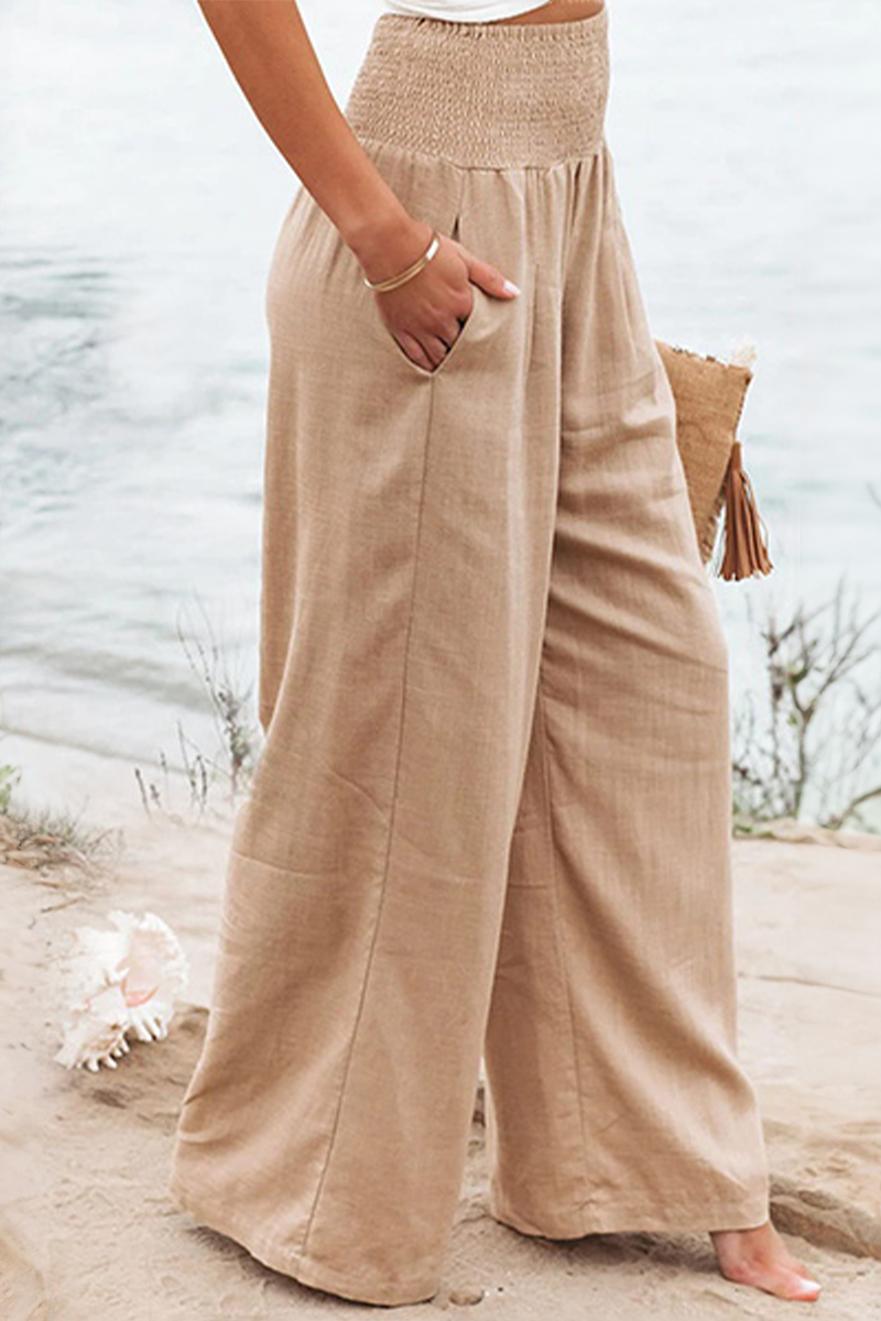 Women’s High Waist Palazzo Pants - Wide Leg Flowing Trousers - Angela