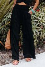 Women’s High Waist Palazzo Pants - Wide Leg Flowing Trousers - Angela