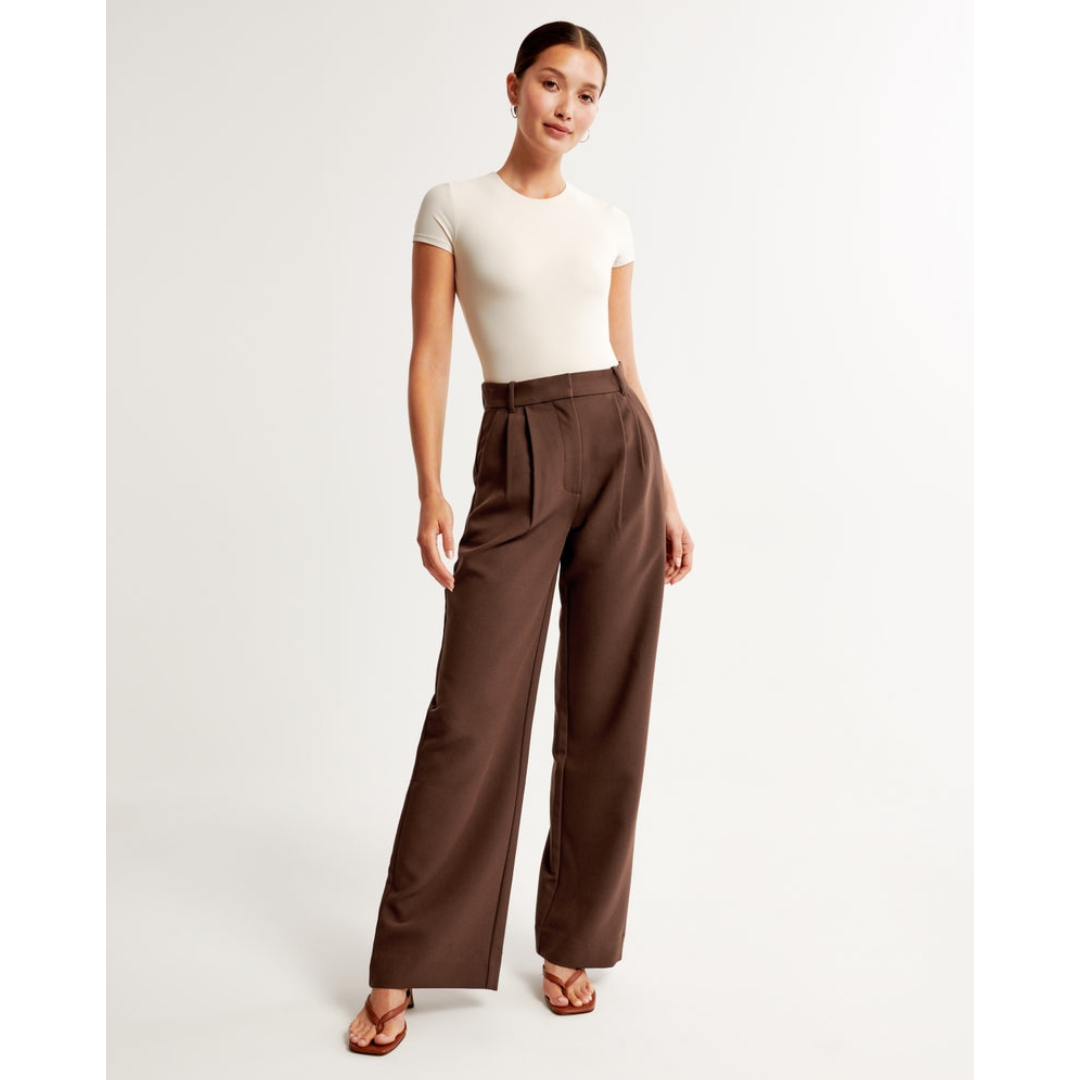 Women’s Pleated Wide Leg Pants - Relaxed Fit Tailored Trousers