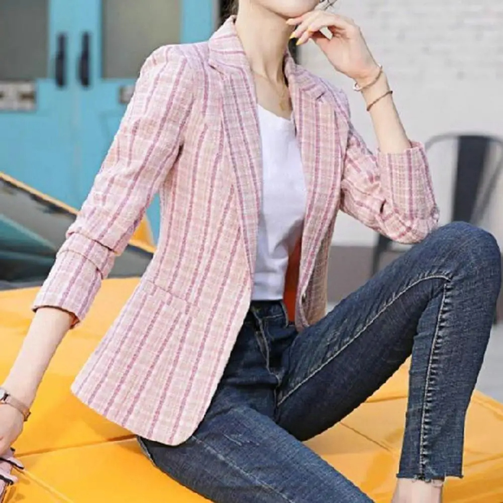 Women’s One-Button Blazer – Casual Office Tailored Fit - Anna